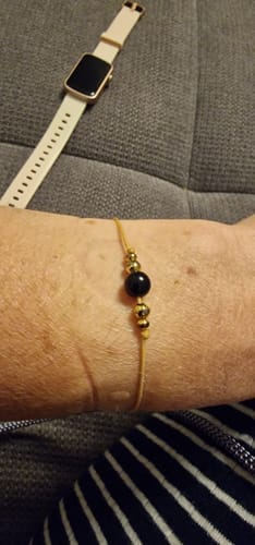 Customer photo review of Obsidian Bracelet - Natural Cord