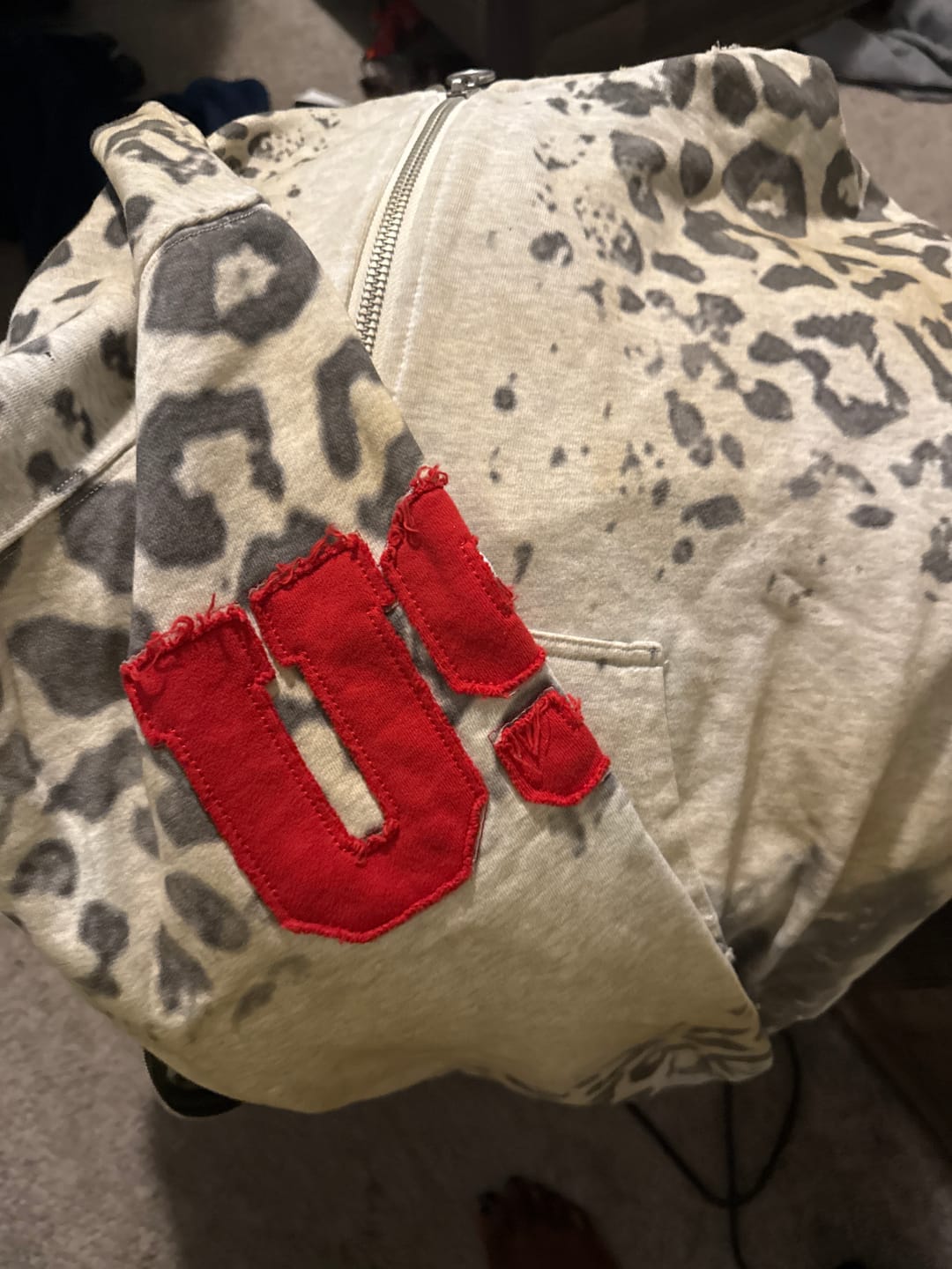 Customer photo review of Vale Forever Cheetah Zip Up Hoodie Grey