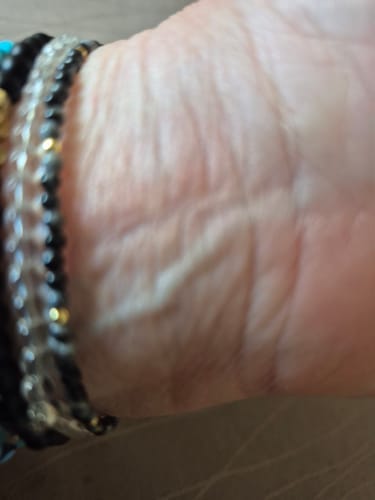 Customer photo review of Obsidian Bracelet - Snowflake Obsidian