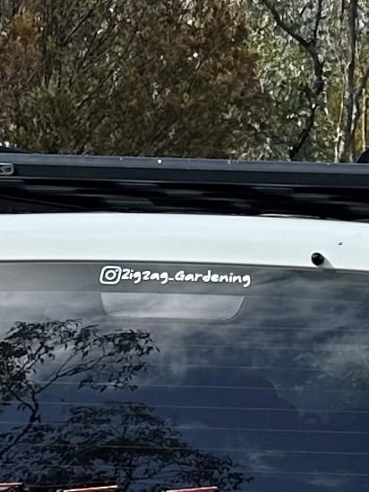 Customer photo review of Custom Instagram Handle Sticker