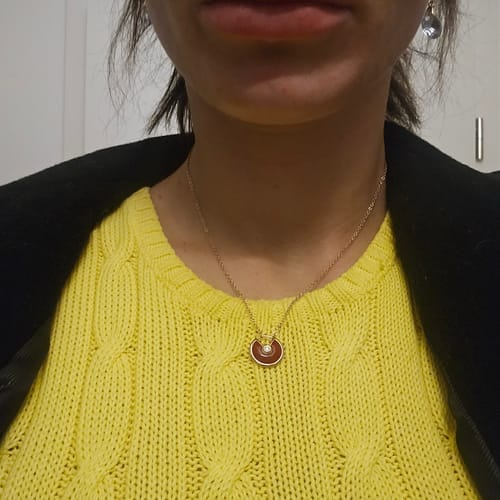 Customer photo review of Carnelian Necklace - Circle Pendant