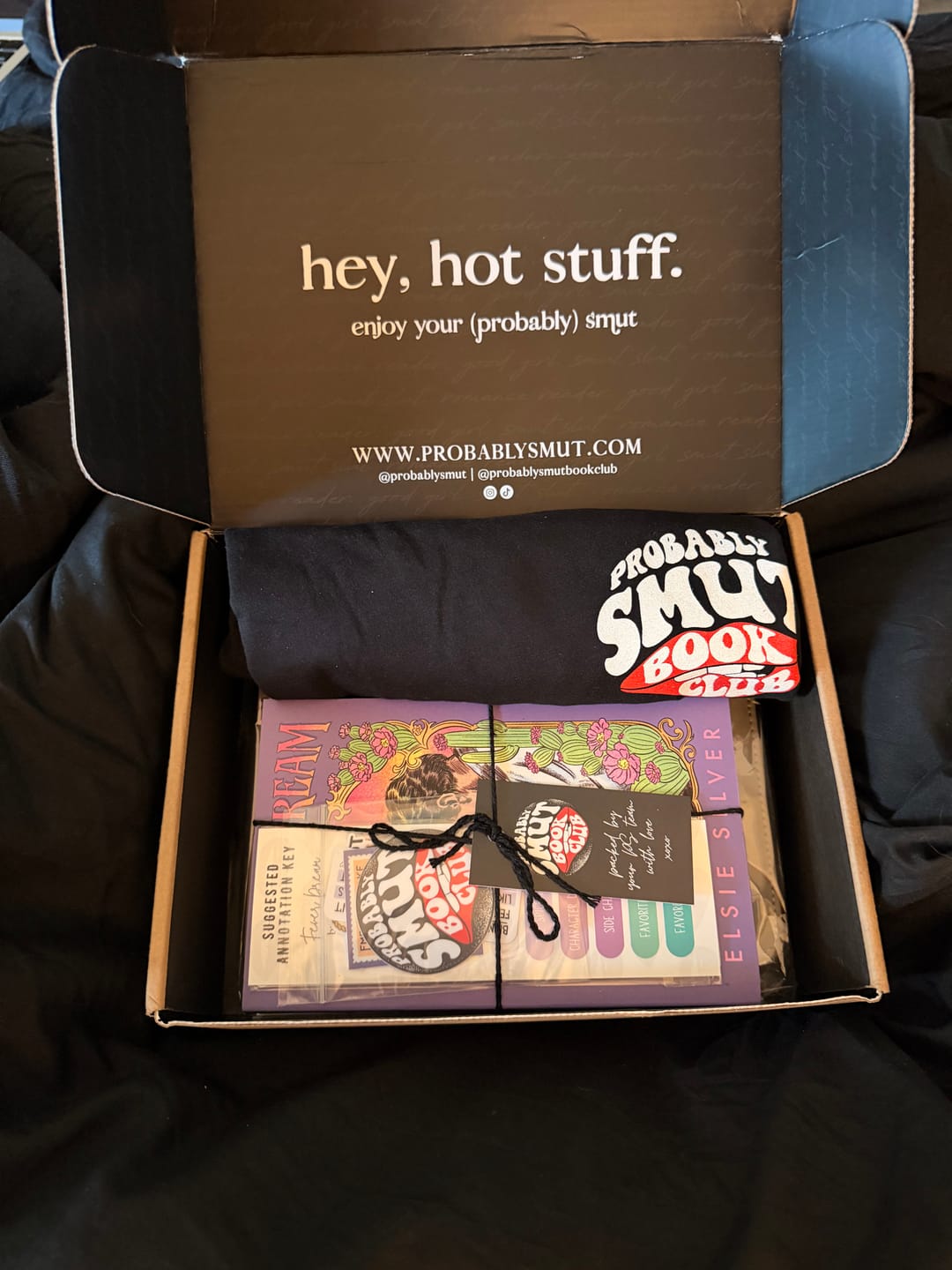 Customer photo review of smut slut book club subscription