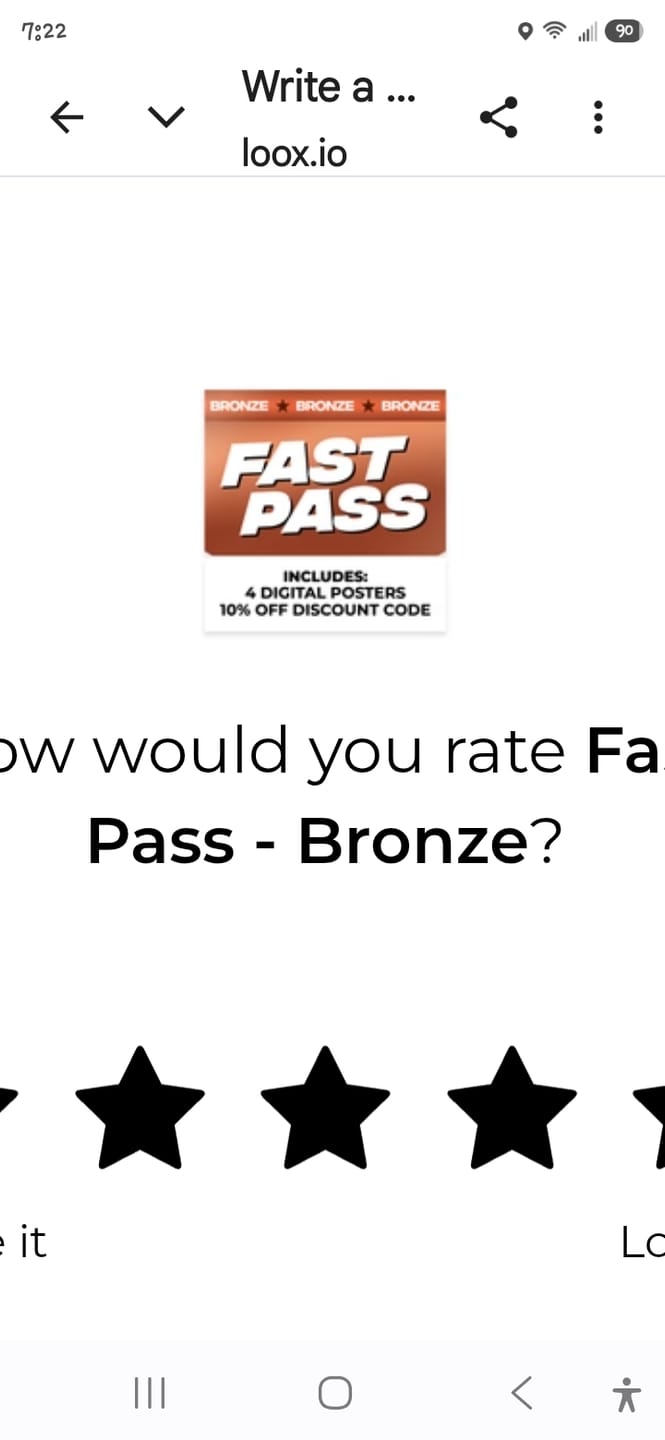 Customer photo review of Fast Pass - Bronze