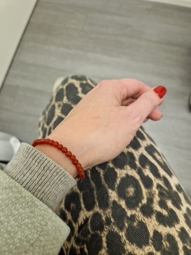 Customer photo review of Carnelian Bracelet - Pearls