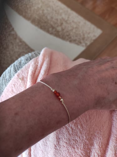 Customer photo review of Carnelian Bracelet - Natural Cord