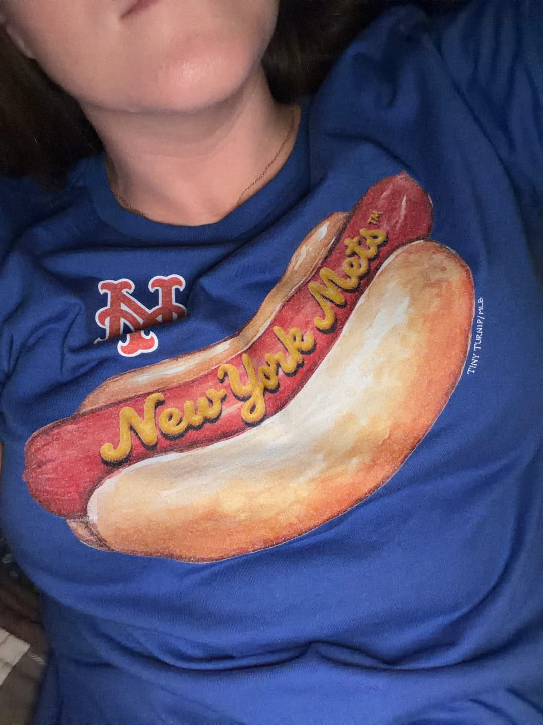Customer photo review of New York Mets Hot Dog Women's Tee Shirt