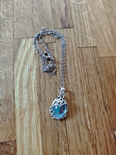Customer photo review of Moonstone Necklace - Wire Pendant