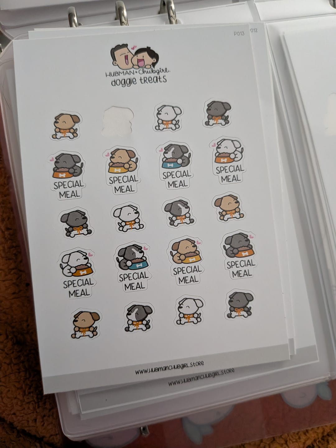 Customer photo review of Doggie Treats Planner Stickers