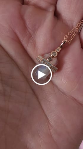 Customer photo review of Moonstone Necklace - Hexagon with Crystals