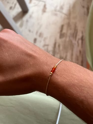 Customer photo review of Carnelian Bracelet - Natural Cord
