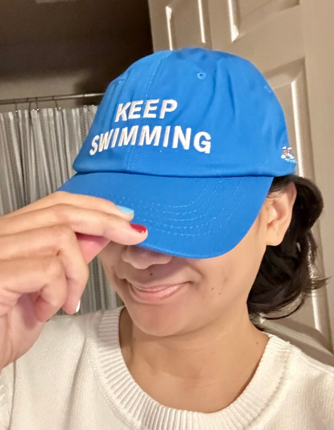 Customer photo review of [3RD PRE-ORDER] BTS - SWIM OFFICIAL MD BALL CAP (BLUE)