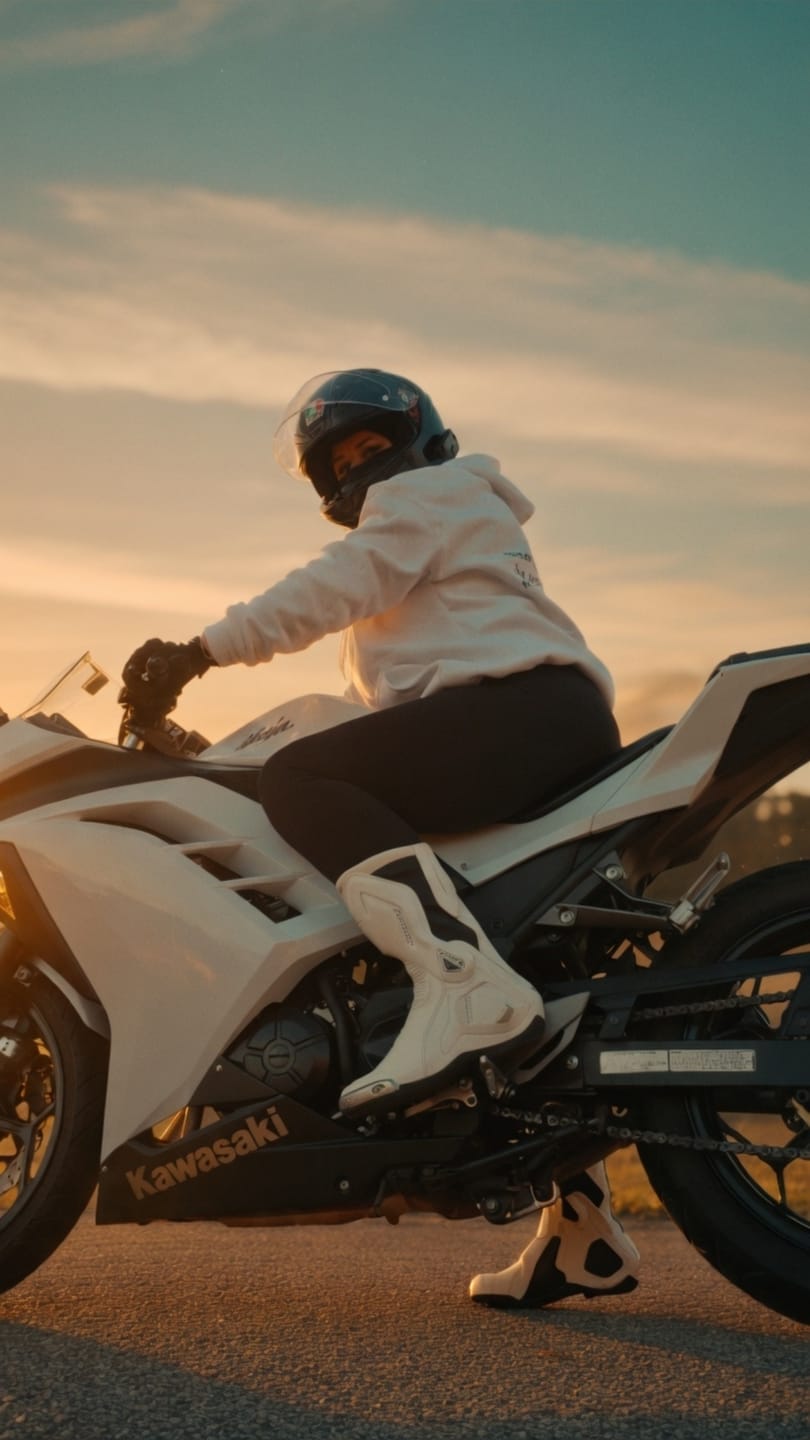 Customer photo review of Motorcycle Riding Boots White