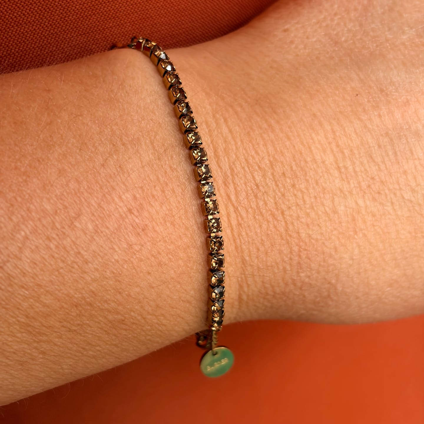 Customer photo review of Jade Gold Brown Bracelet