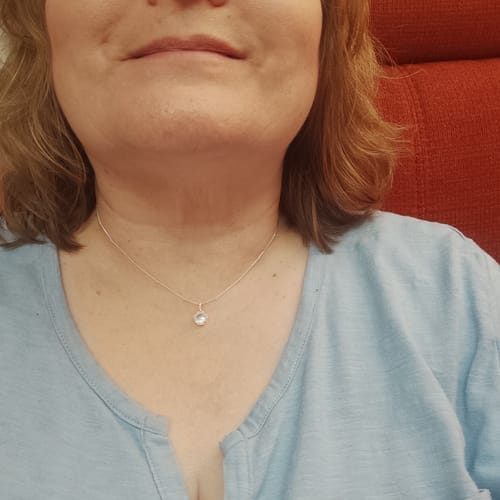 Customer photo review of Moonstone Necklace - Round Cut Pendant