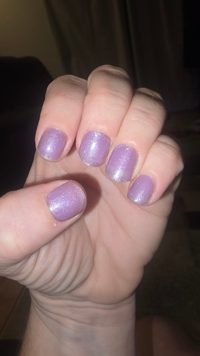 Customer photo review of Golden Sands Shimmer DIY Semicured Gel Nail Sticker Kit