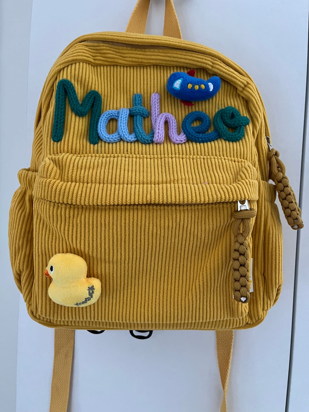 Customer photo review of K&C - Personalized Knitted Backpack