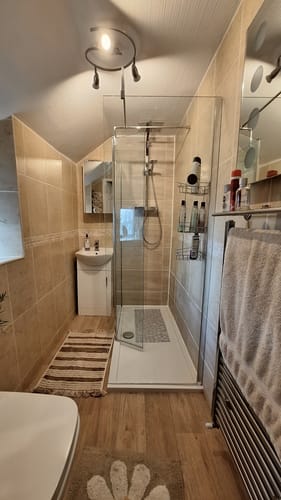 Customer photo review of ShowerWorX 700mm Wet Room 8mm Screen & Support Bar