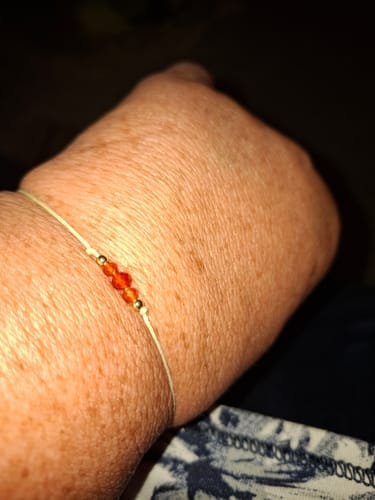 Customer photo review of Carnelian Bracelet - Natural Cord