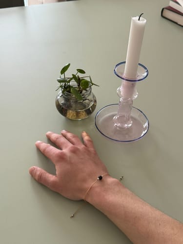Customer photo review of Obsidian Bracelet - Natural Cord
