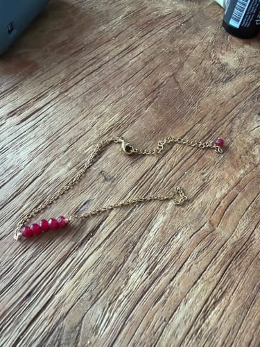Customer photo review of Ruby Bracelet - Delicate Pearls