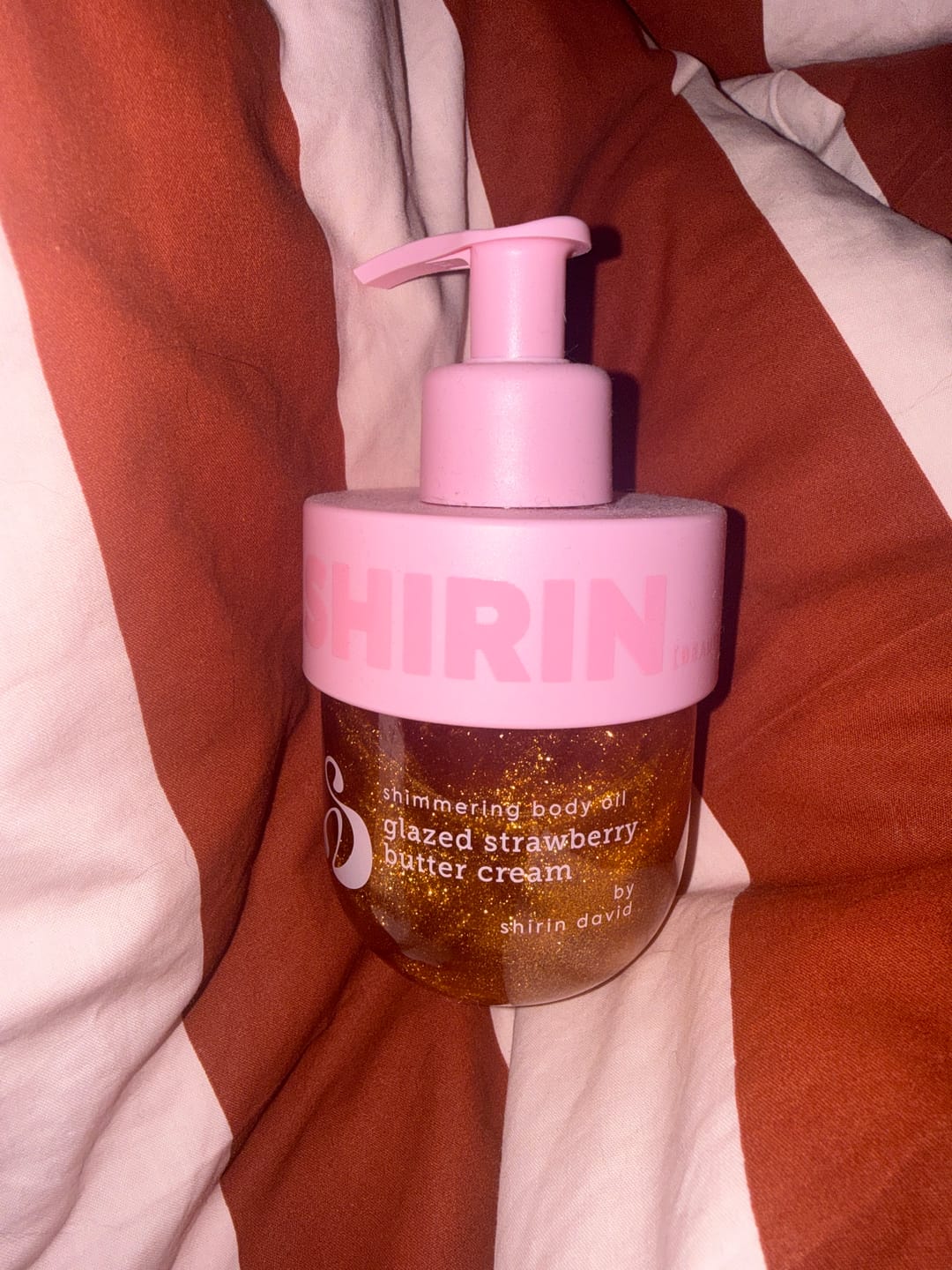 Customer photo review of Shimmering Body Oil Glazed Strawberry Butter Cream