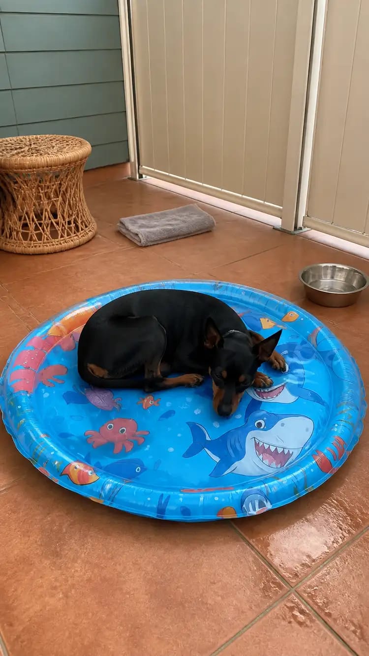 Customer photo review of Paw Cool Oasis Dog Cooling Water Bed