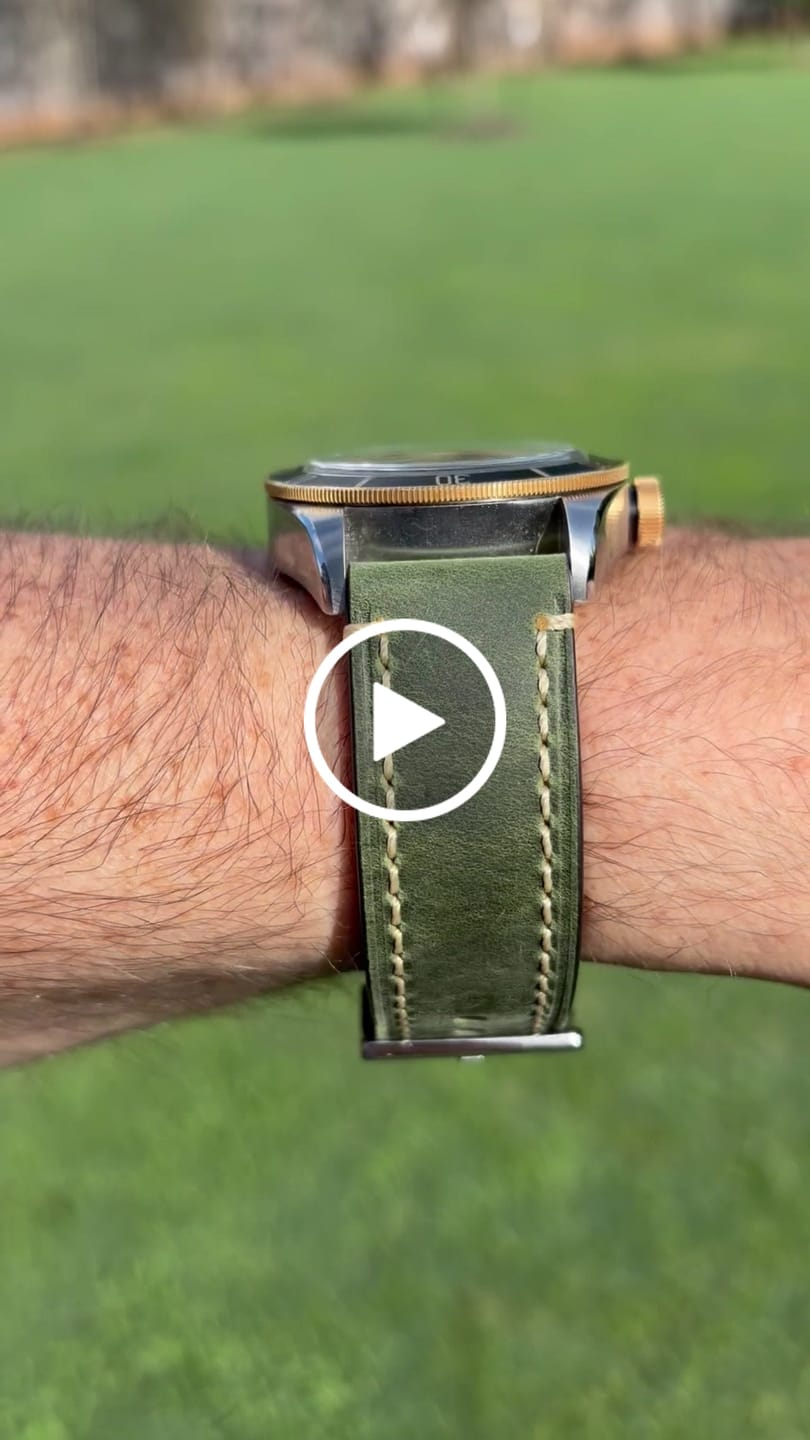 Customer video review of Leather - Border Stitch Pine Green