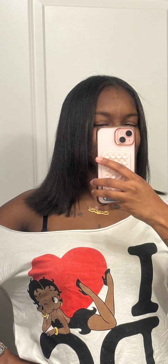 Customer photo review of I <3 DC ONE SHOULDER TOP