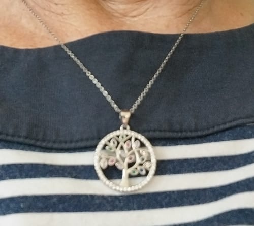 Customer photo review of Tree of Life Necklace - Delicate with Crystals