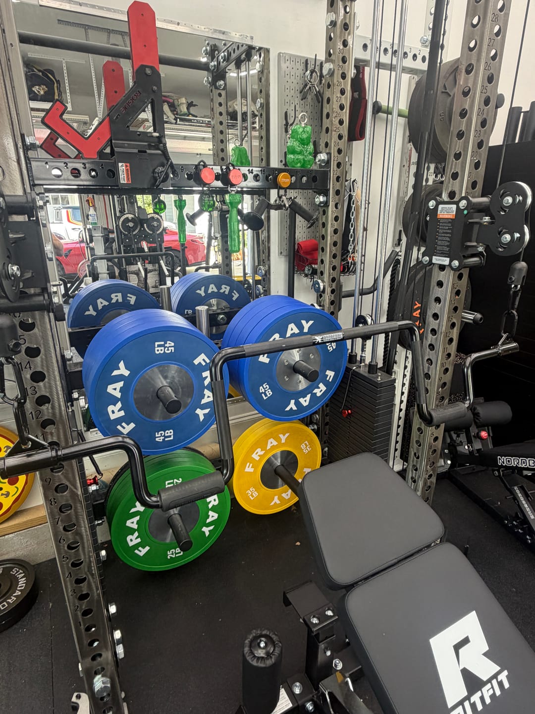 Customer photo review of - THE ANDREONI BAR ™ - A revolutionary and versatile cable machine attachment that replaces multiple bulky expensive gym machines.