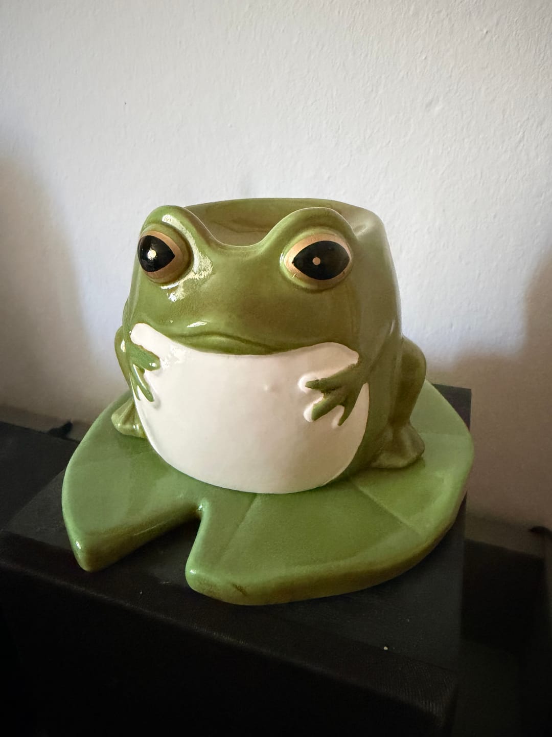 Customer photo review of Frosch-Duftlampe auf Seerosenblatt – Keramik für ätherische Öle