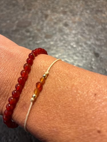 Customer photo review of Carnelian Bracelet - Natural Cord