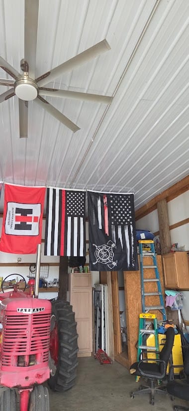 Customer photo review of Thin Red Line Firefighter American Flag