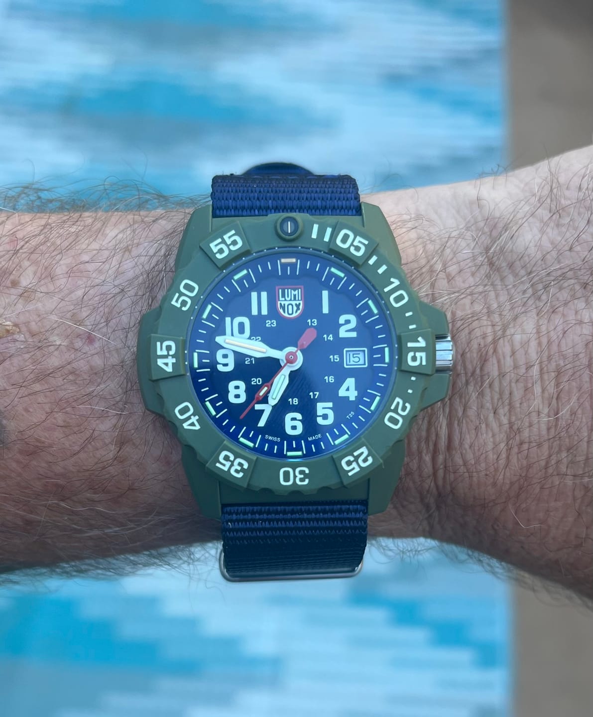 Customer photo review of Luminox 3503.ND Navy Seal 3500 Men's Blue Band Dive Watch