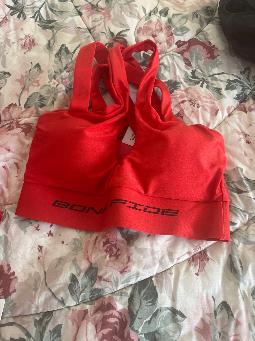 Customer photo review of Sports Bra Heart CrushTop Juicy Red