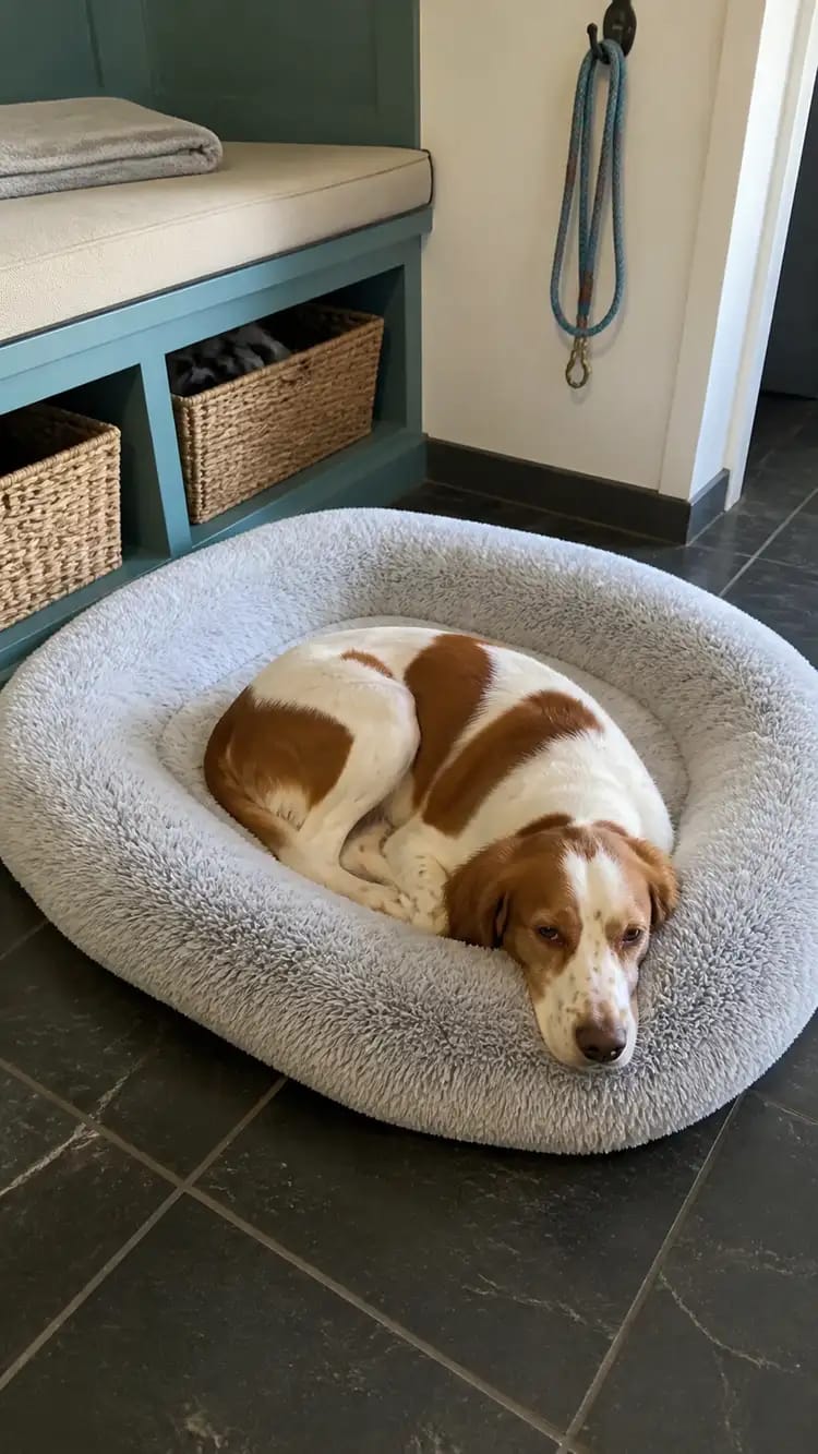 Customer photo review of SnuggleSoft Orthopedic Calming Pet Bed