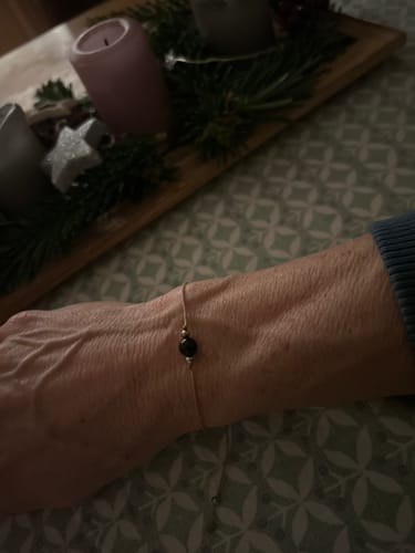 Customer photo review of Obsidian Bracelet - Natural Cord
