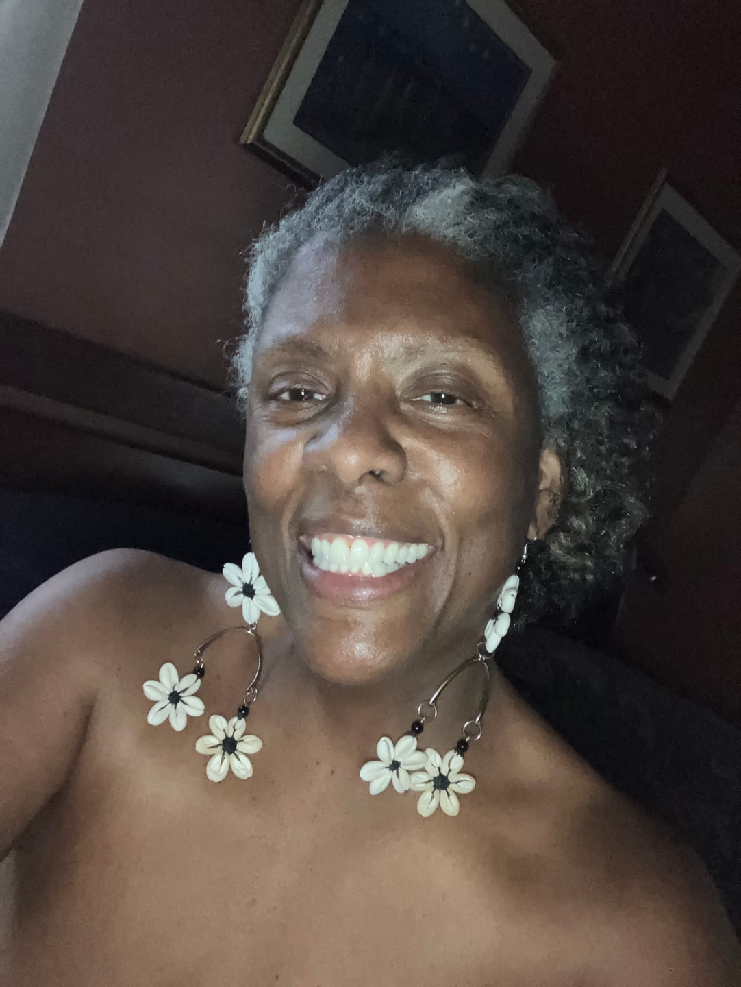 Customer photo review of Ocean's Whisper Natural Cowry Shell Earrings
