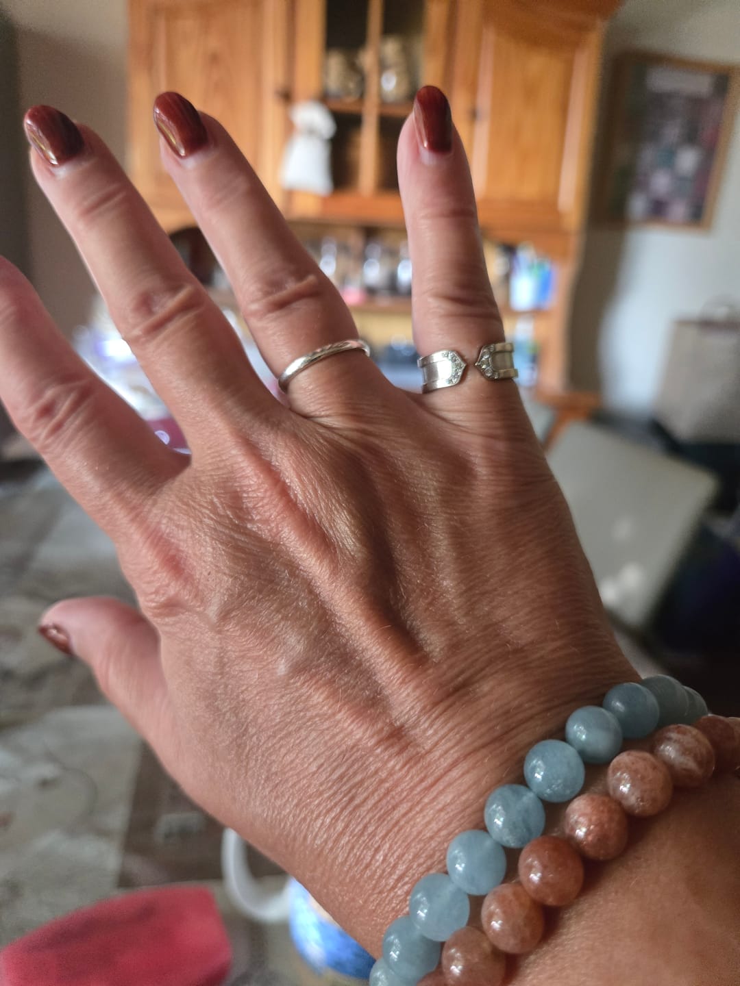 Customer photo review of Bracelet "Bonheur" en Aigue-Marine
