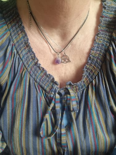 Customer photo review of Amethyst Necklace - Unprocessed Natural Stone