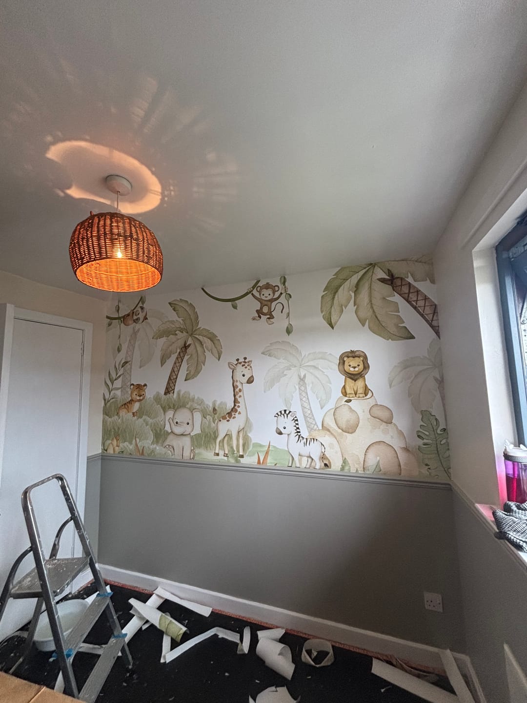 Customer photo review of Savannah Joy - Cute Watercolour Jungle Animal Nursery Wallpaper Mural