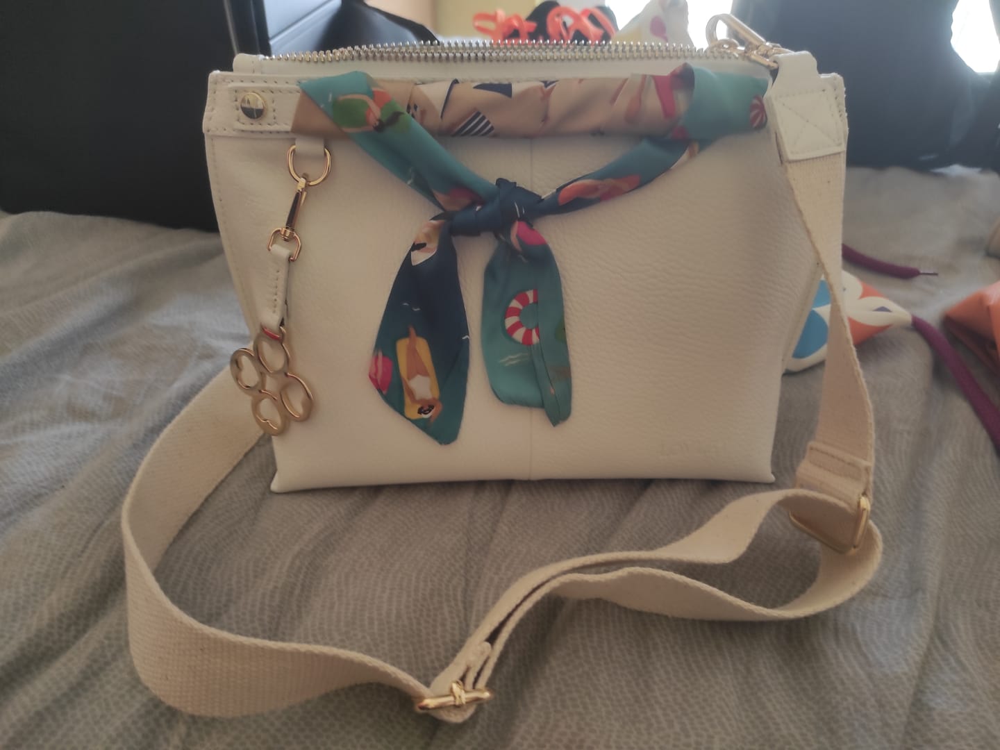 Customer photo review of BORSA MINI SOFY PELLE BIANCO