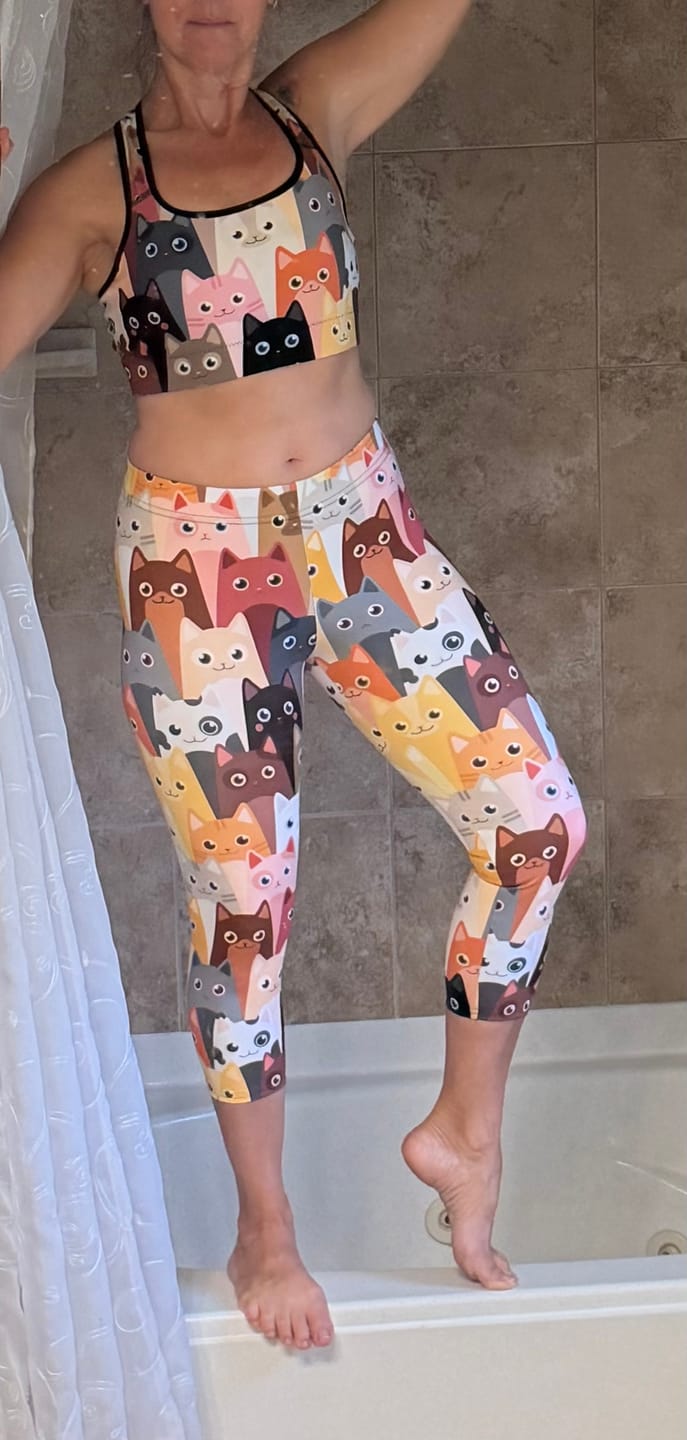Customer photo review of Cartoon Cats Capris