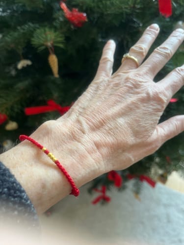 Customer photo review of Tibetan Luck Bracelet with Small Copper Beads