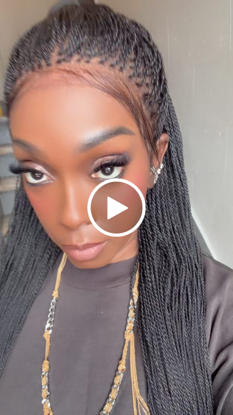 Customer video review of Mica - Micro Senegalese Twist Pre Bleached Swiss HD Full Lace Knotless Braids Wig 799 Strands