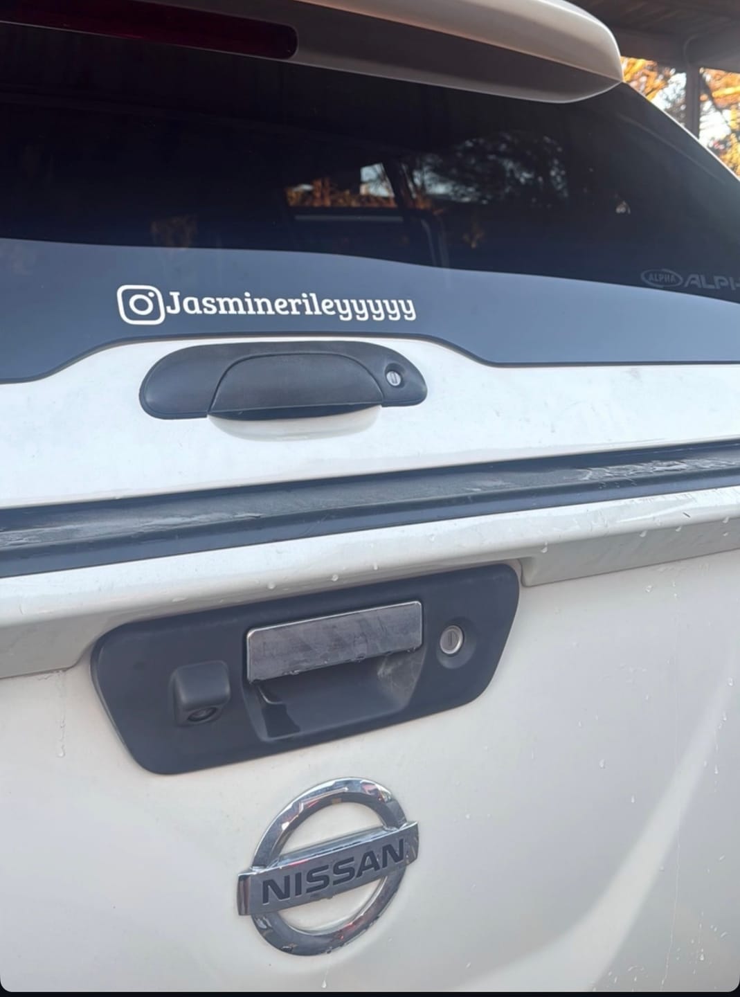 Customer photo review of Custom Instagram Handle Sticker