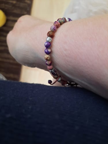 Customer photo review of Tibetan Energy Bracelet - Purple Jasper