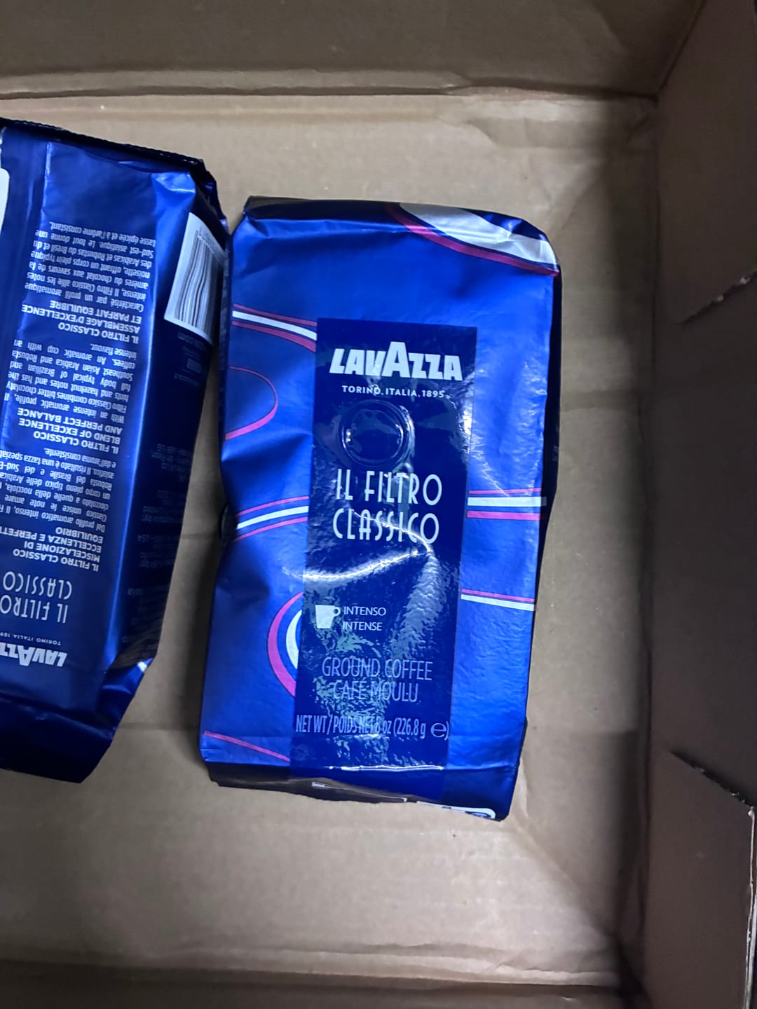 Customer photo review of Lavazza Il Filtro Clasico 226,8 grs. x 4 Grano Molido