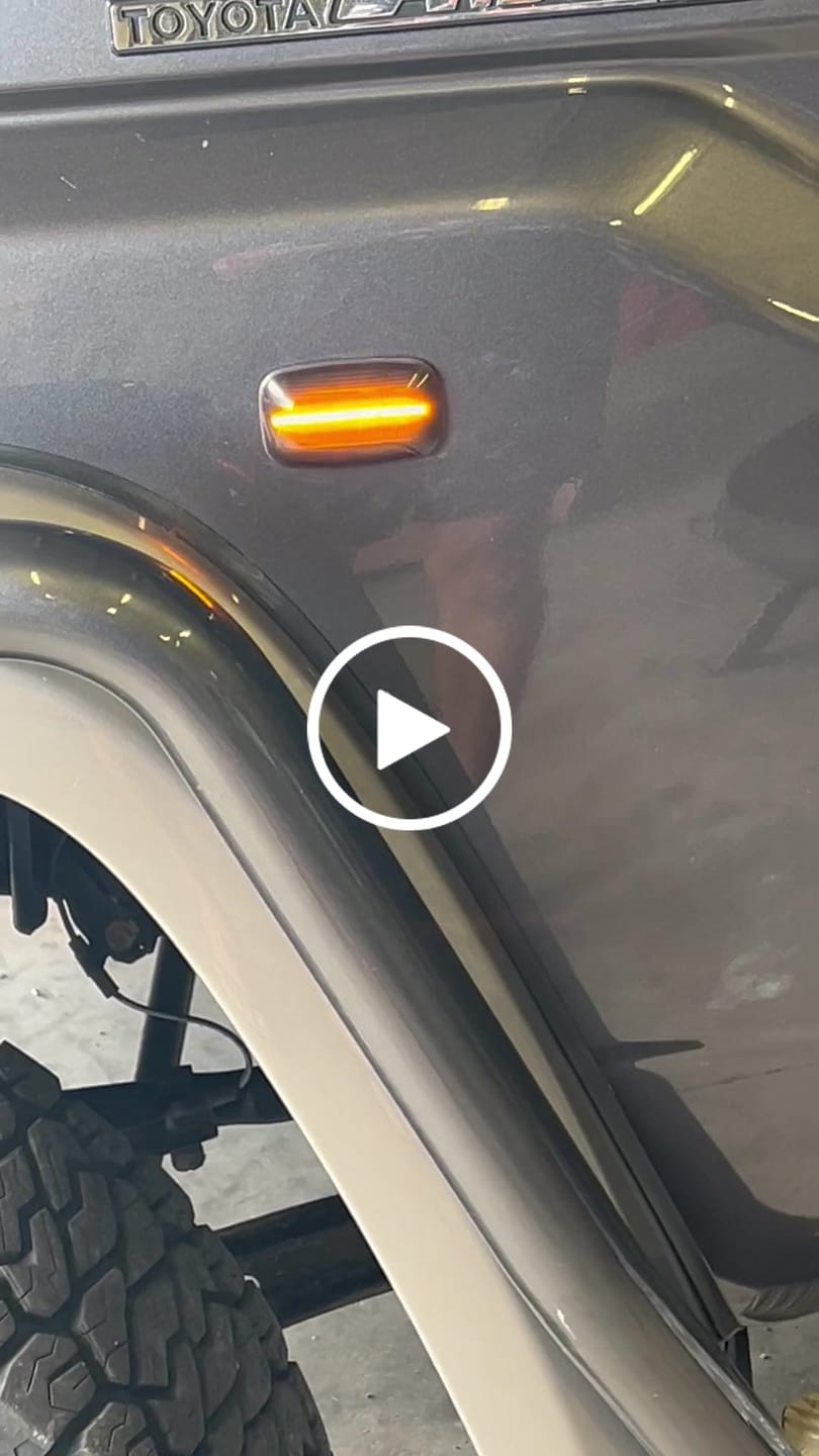 Customer video review of Sequential LED Side Marker (smoked) suitable for Toyota 70/80/100 Series