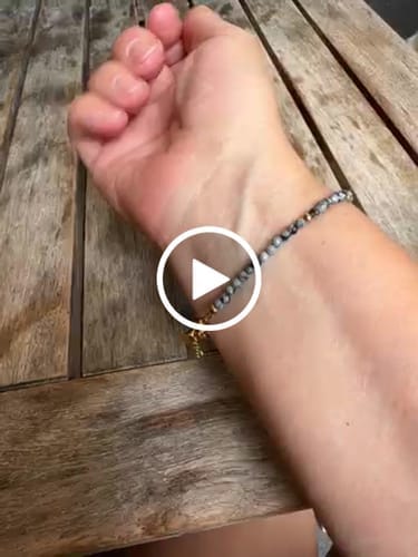 Customer photo review of Obsidian Bracelet - Snowflake Obsidian